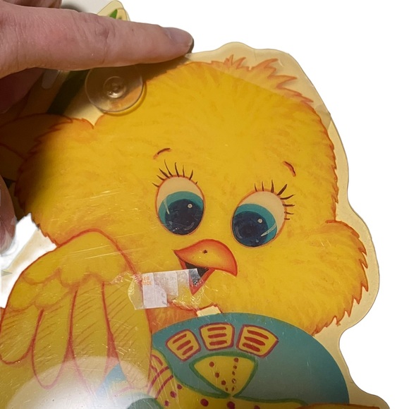 Vintage 90's Easter Chicks Egg Bunny Diecut Plastic Suction Cup Window Clings 3 - Picture 6 of 9